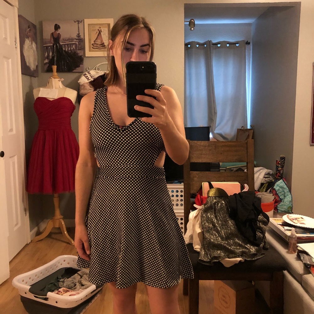 Black and white polka dot dress xs/small
